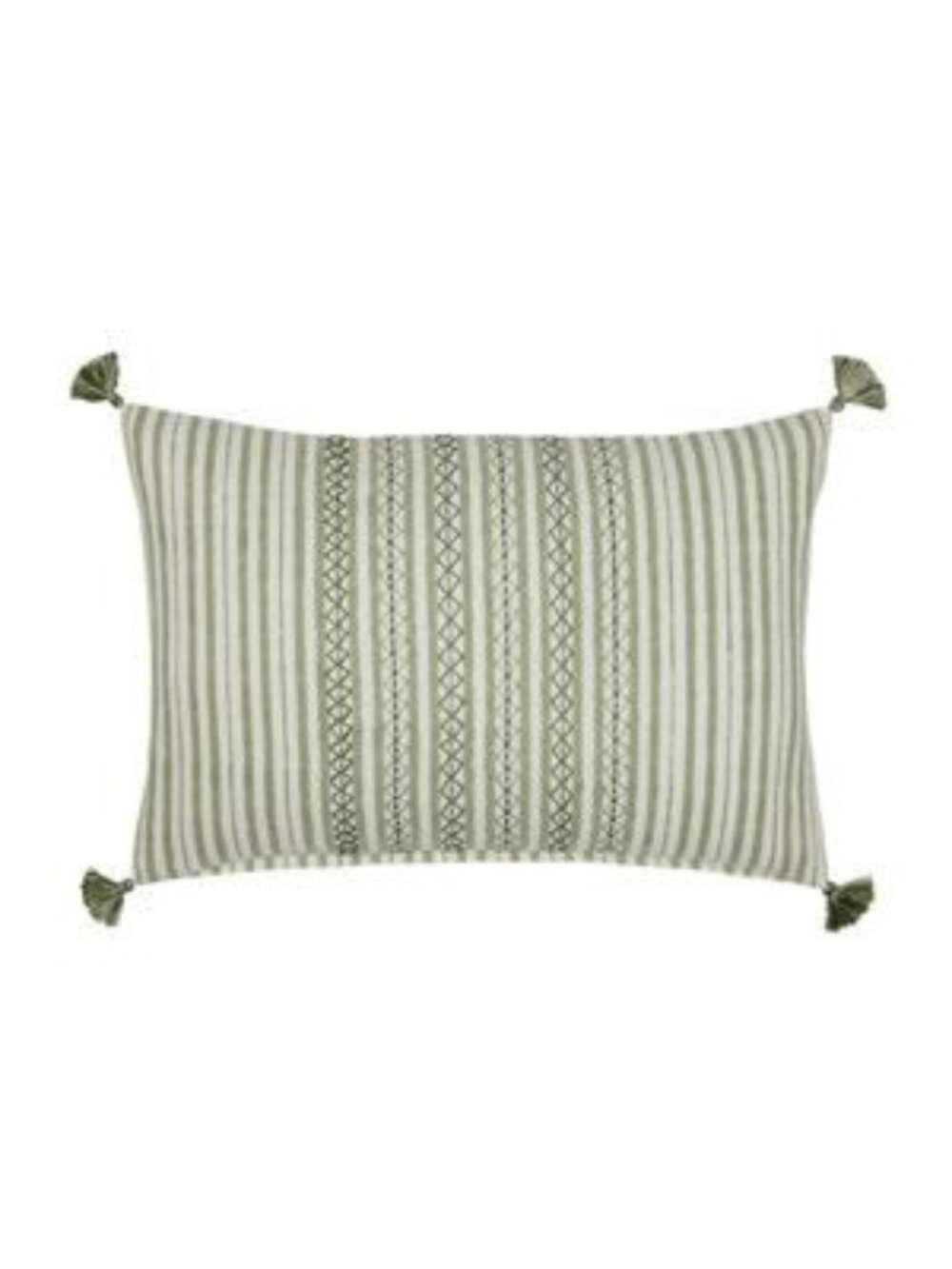 John Robshaw Bhuv NWOT Decorative Pillow Cover With Tassels in Sage